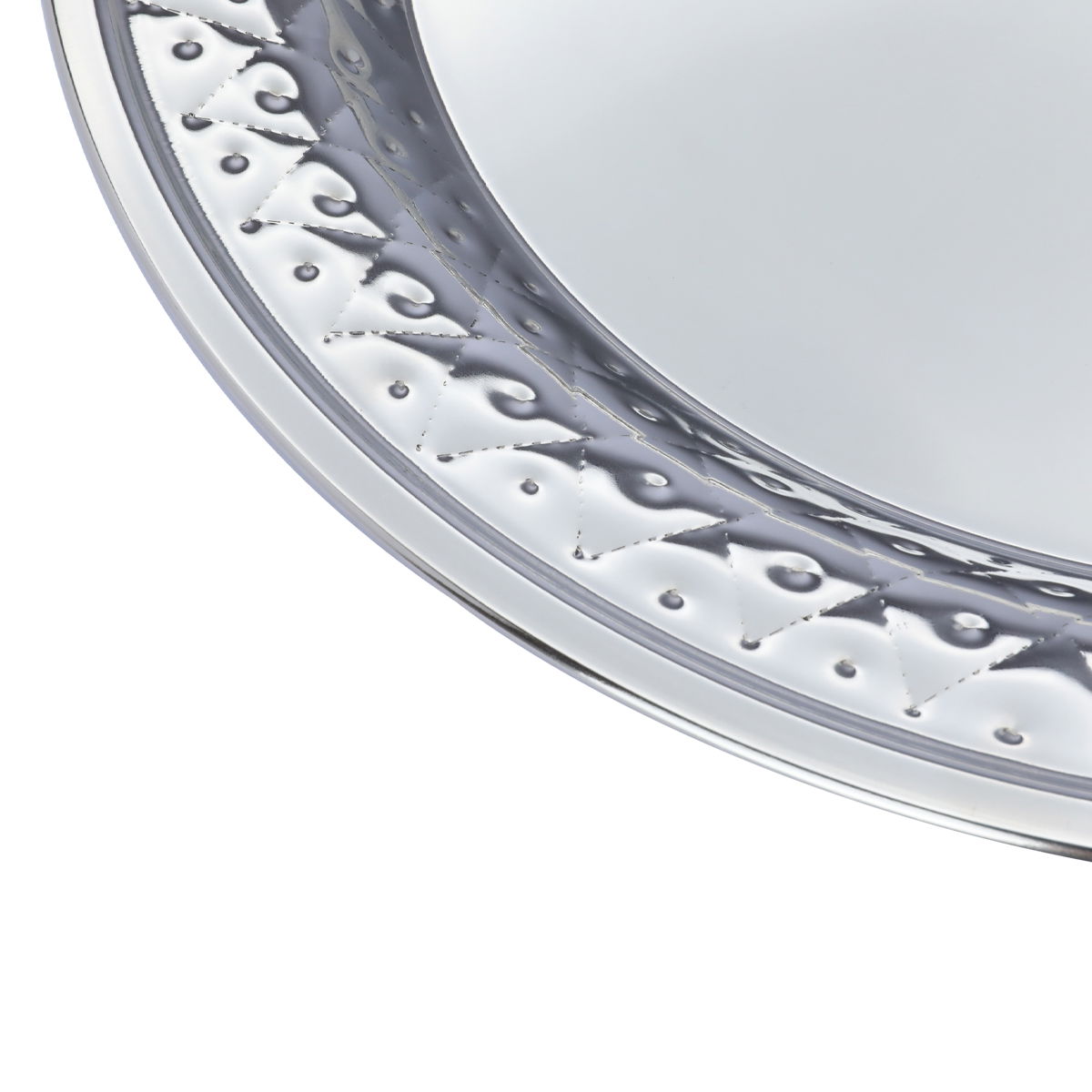 تبسي استيل السيف غاليري، 45 سم، دائري منقوش - فضي product image 3