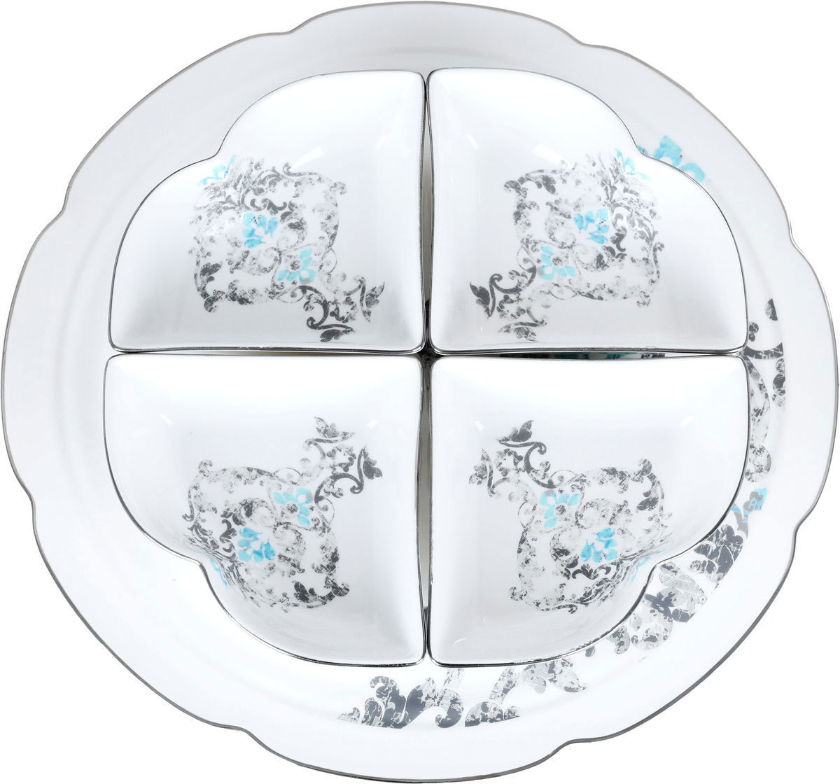 Al Saif Gallery porcelain yogurt set, 5 pieces, engraved - white product image 7