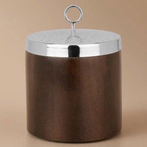 Al Saif Gallery steel box, round, lid - wooden product image