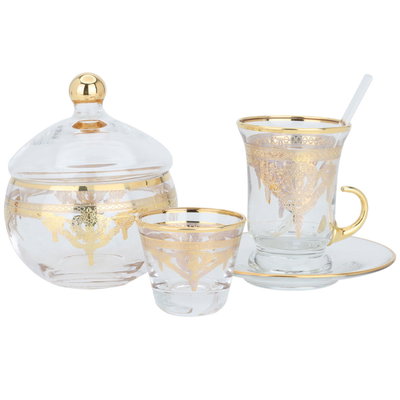 طقم بيالات شاهي وقهوة زجاج السيف غاليري، 50 قطعة - شفاف product image 2