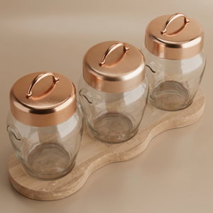 Al Saif Gallery Glass Box Set, 4 Pieces - Clear Brown product image