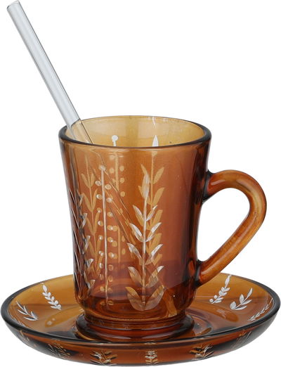 Al Saif Gallery Glass Sugar Cup Serving Set, 11cm, 26 Pieces, Floral Pattern - Transparent Gold product image 5