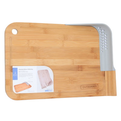 Al Saif Gallery Wood Cutting Board, Rectangular, with Drainer - Grey product image 3