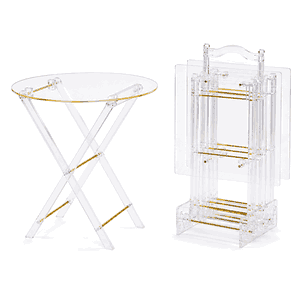 طقم طاولات اكرليك، 5 قطع - شفاف ذهبي product image 2
