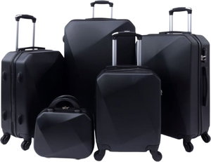 طقم شنط سفر ABS ليمرا، 5 مقاسات، 4 عجلات، زاويه 360 درجة، LMA-1134 - أسود product image