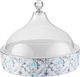 Al Saif Gallery Porcelain Date Bowl, 22 x 22 x 15 cm, Round, Acrylic Lid - White Blue product image 1