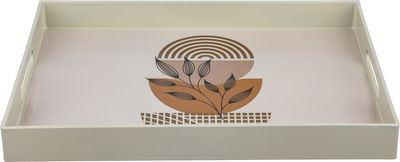Al Saif Gallery Tofria Plastic Presentation, 40x30x4 cm, Wooded Engraving - Beige product image 1