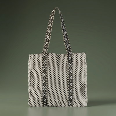 شنطة ترامس قماش السيف غاليري، 39x16x35 سم - كريمي اسود product image 1