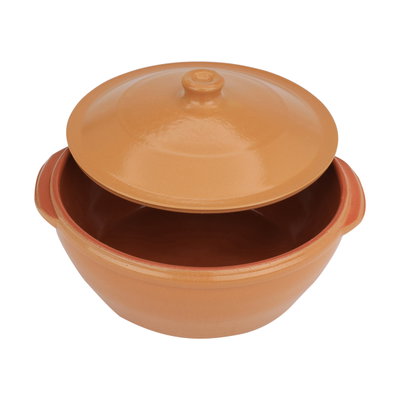 Corzana Pottery Bowl with Lid, 24 cm, Round, Spanish - Brown product image 3
