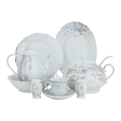 طقم سفرة بورسلان السيف غاليري، 70 قطعة - ابيض product image 1
