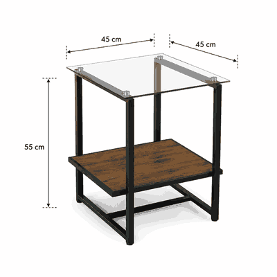 طقم طاولات خشب MDF و معدن، 5 قطع - بنى product image 3