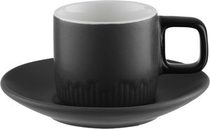 طقم فناجين قهوة تركي مع صحون بورسلان السيف غاليري، 12 قطعة، 60 مل - رمادي غامق اسود product image 2