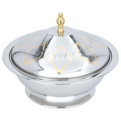 Gozi Alsaif Gallery Steel Presentation, 40 cm, Round Lid, Base - Silver product image 2