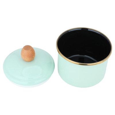 علبة صغيرة استيل السيف غاليري، بذهبي بغطاء - أخضر فاتح product image 3