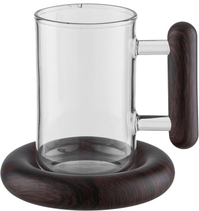 Al Saif Gallery Terhab Thermos Set, 21 Pieces, Cups with Saucers, Coffee Cups, Saucers, Wooden Handle - Silver Wood product image 7