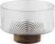 Al Saif Gallery Glass Serving Bowl, 14x14x9 cm, Wooden Base - Wooden Glass product image 2