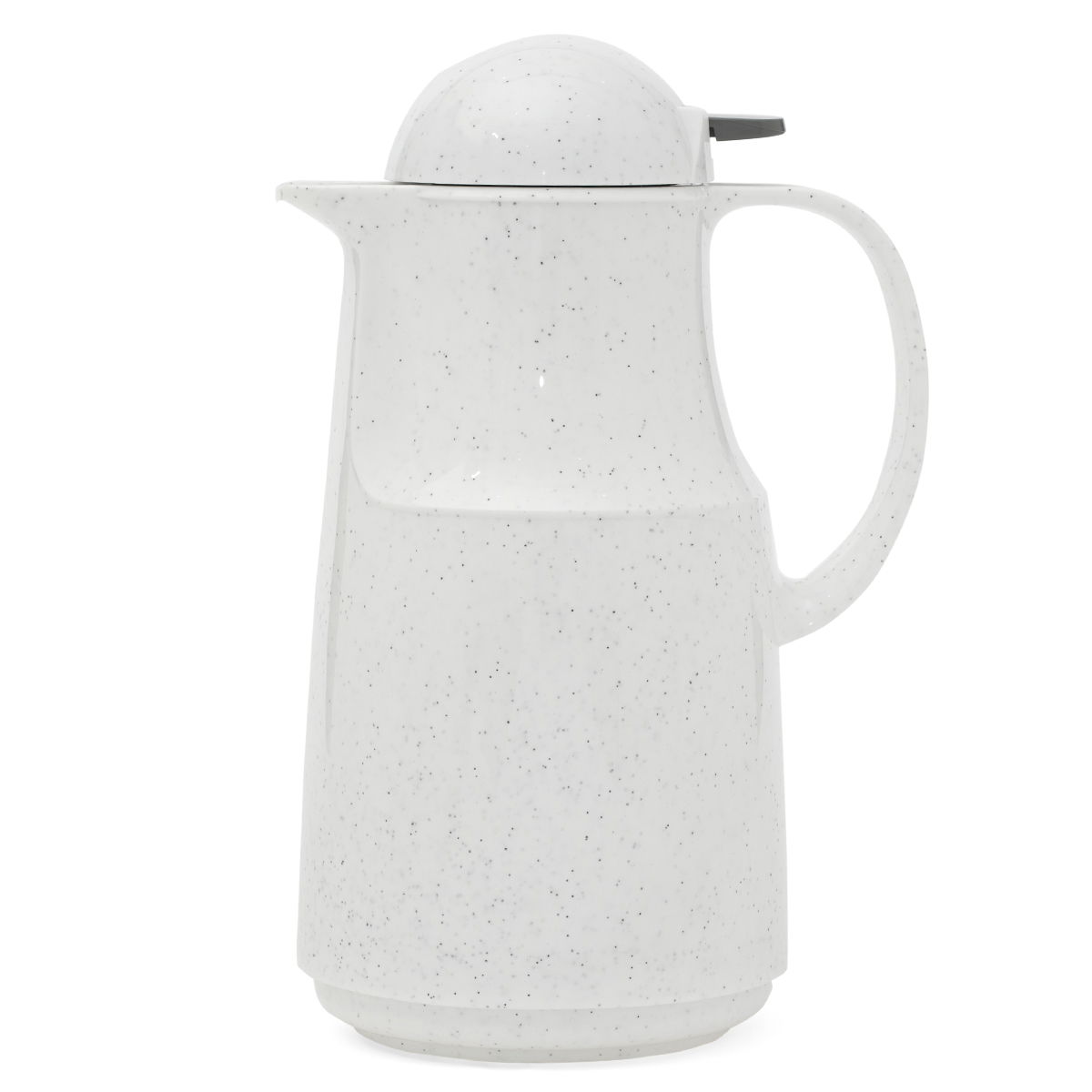 Rhinestone thermos, 1 liter, ribbed, thermal glass inner shell, plastic outer shell - white product image