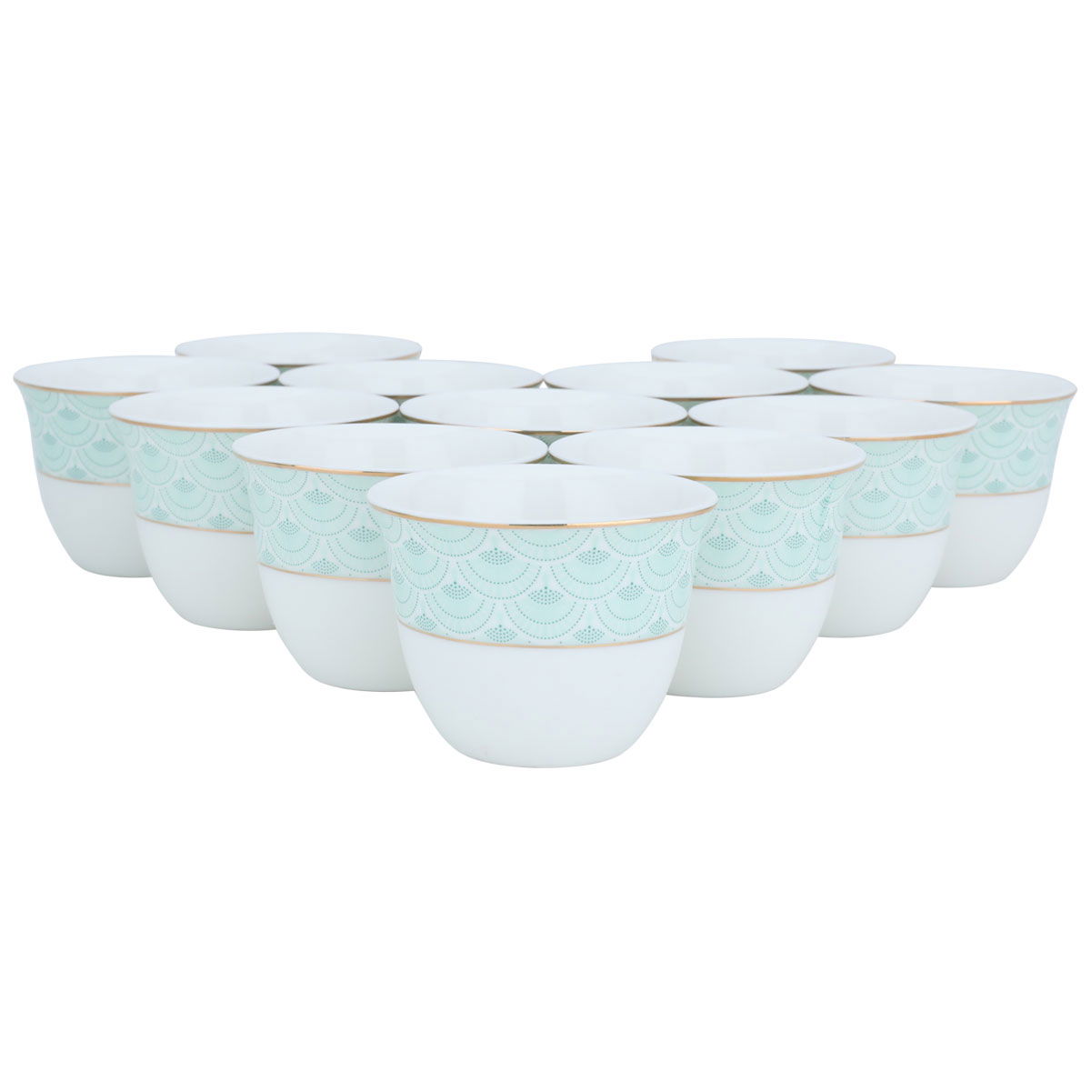 Al Saif Gallery Arabic coffee cups set, porcelain, 12 pieces - white product image 2