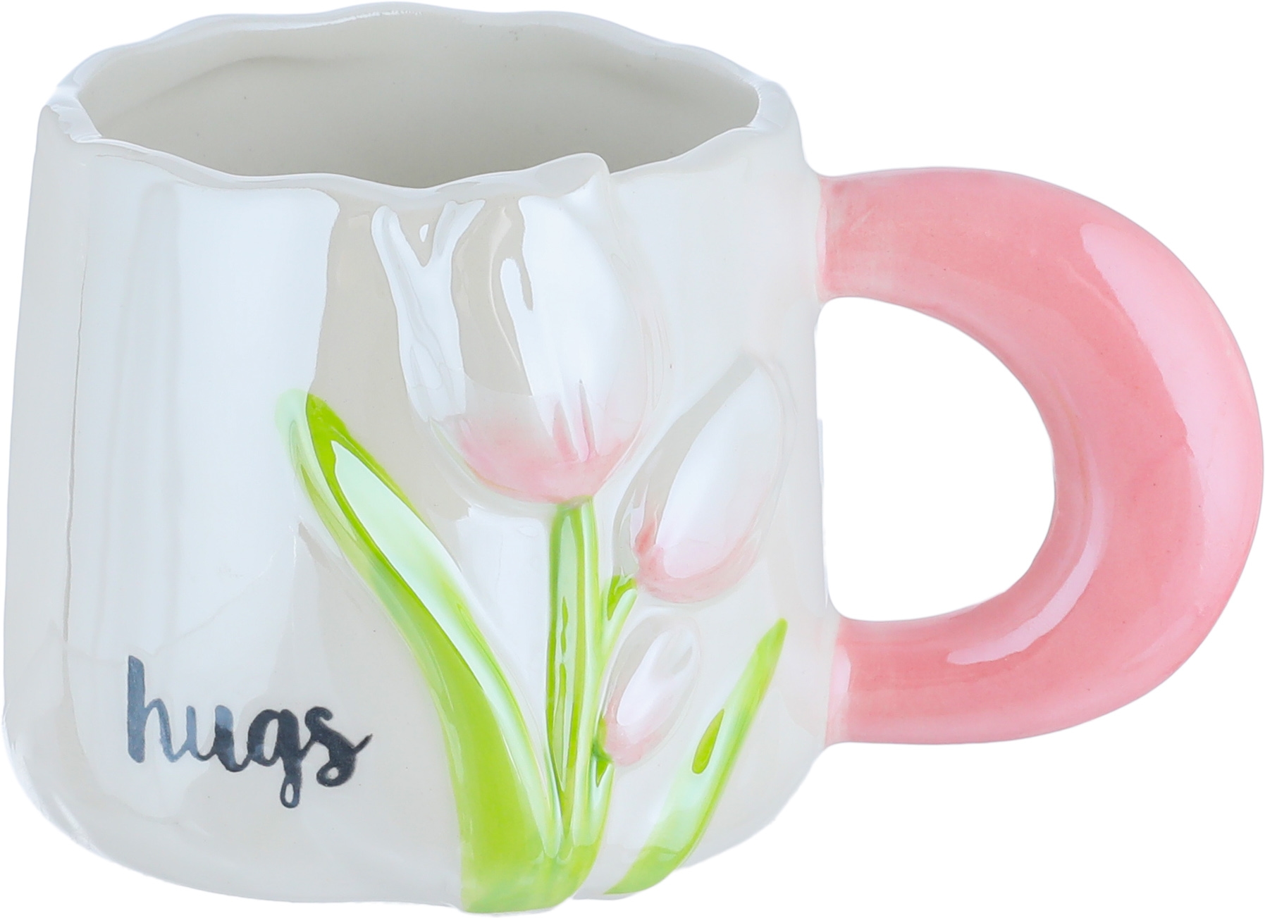 Al Saif Gallery Rose Carving Porcelain Mug, 360 ml - Pearl product image