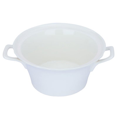 صحن شوربة بورسلان السيف غاليري، بغطاء، دائري - أبيض product image 3