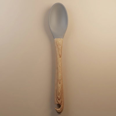 ملعقة غرف سيلكون السيف غاليري، بيضوي بيد خشب - رمادي product image 1