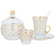 Al Saif Gallery Porcelain Coffee Cups and Teapots Set, 50 Pieces - Transparent Gold product image 1