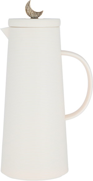 Al Saif Gallery Royal 8 thermos crescent lid, 1 liter, glass inner container, plastic outer shell - beige product image 2