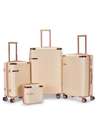 طقم شنط سفر ABS ليمرا، 6 مقاسات، 4 عجلات، WM-238 - بيج ذهبي product image 6