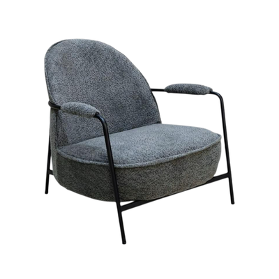 Modern Metal Chair, 85×60×60 Cm, Bouclé Fabric And Foam - Gray product image 3