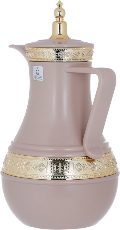 Al Saif Gallery Amal thermos set, 1/1 liter, 2 pieces, thermal glass inner shell, plastic outer shell - cashmere product image 5