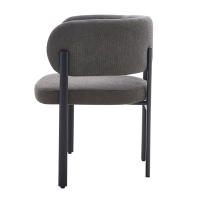 كرسي مودرن حديد ضد الصداء، 75×56×58 سم، قماش شانيل - رمادي product image 3