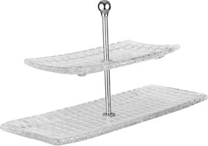 ستاند تقديم زجاج السيف غاليري، 2 دور، مسكة يد استيل، مستطيل - شفاف product image 2