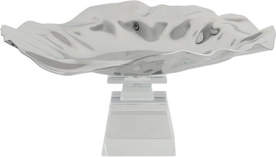 ستاند تقديم ستانلس استيل السيف غاليري، 23x23x12 سم، قاعدة مربع زجاج - فضي شفاف product image 2