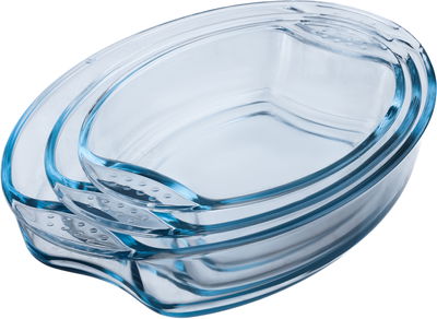 طقم صواني فرن زجاج ميروليكس، 3 قطع - شفاف product image 1