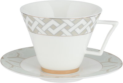 طقم تقديم سفرة بورسلان السيف غاليري، 65 قطعة، نقش ذهبي - أبيض بيج product image 4