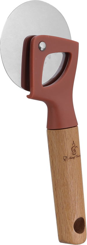 قطاعة بيتزا استيل بلاستيك السيف غاليري، 28.5×6.5 سم يد خشب - طوبي product image