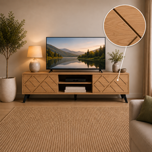 طاولة تلفزيون،  50×160×40 سم، خشب MDF، قواعد - خشبي فاتح product image 2