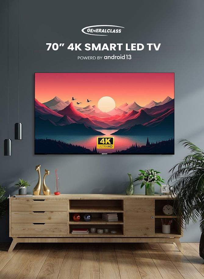 General Class Smart TV, 70 inches, 4K, LED, Android 13, 70US8000 - Black product image 6