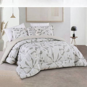 طقم لحاف ساليرنو مايكروفايبر، 240x260 سم، نفرين، 9 قطع - رصاصي product image