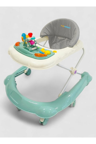 مشاية اطفال فان مومونت، قابلة للطي، مزودة بألعاب وزر موسيقى - اخضر product image 4