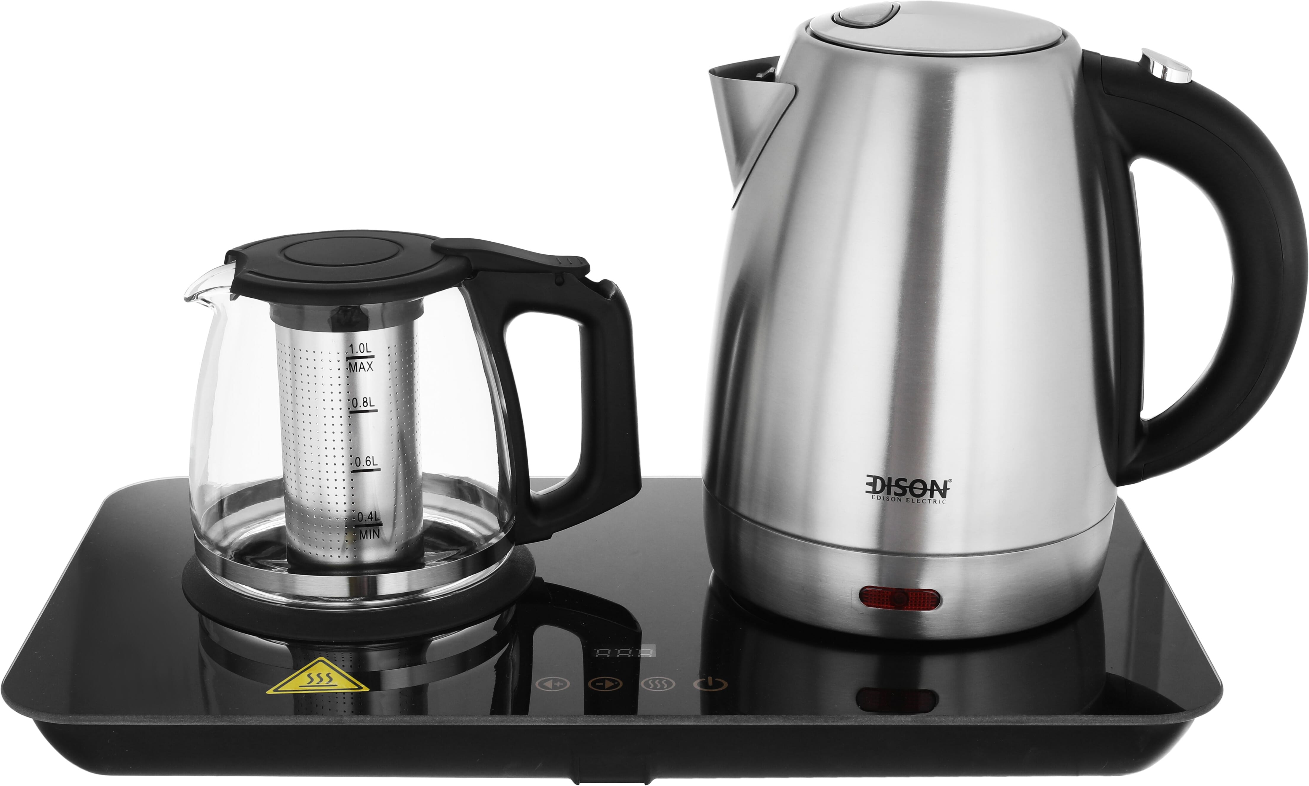 طقم محضر شاي استيل إديسون، 3 قطع، 2200 واط، KEC4703T-GS - فضي اسود product image