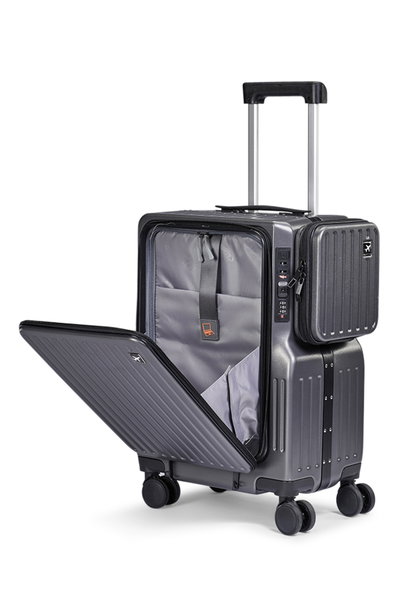 شنطة سفر بولي كربونات ليمرا، 20 بوصة، 4 عجلات، BT-58 - رمادي غامق product image 6