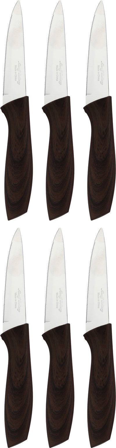 طقم سكاكين استيل السيف غاليري، 3.5 بوصة، 6 قطع - بني غامق product image 2