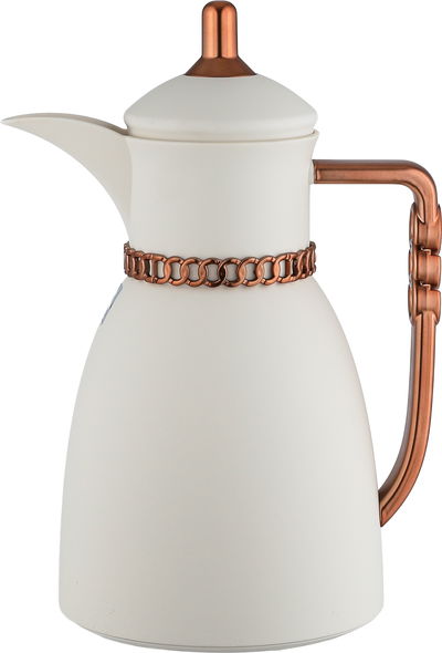 طقم ترامس بيان السيف غاليري، 0.7 / 1 لتر، 2 قطعة، حافظة داخلية زجاج حراري، يد نحاسي - أبيض مطفي product image 2