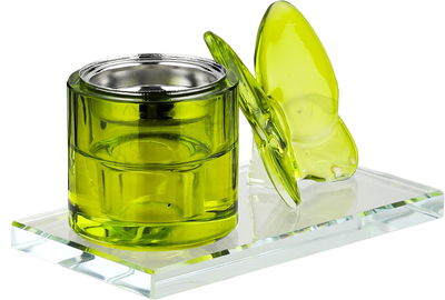 مبخرة زجاج السيف غاليري، قاعدة مزينة فراشة اصفر، 13x7x6 سم - شفاف اصفر product image 3