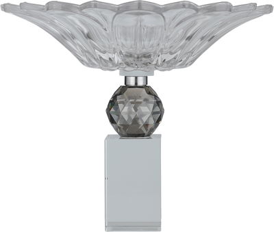 صحن تقديم حلا السيف غاليري، 24x24x20 سم، قاعدة رمادي، منقوش - شفاف product image 3