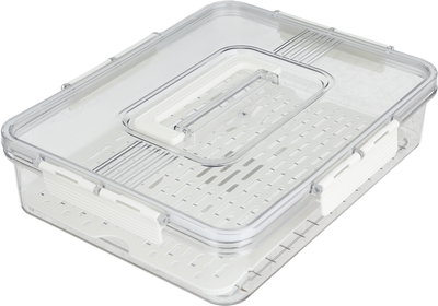 علبة تخزين أكريليك السيف غاليري، 30x24x7 سم، رف داخلي، مستطيل - شفاف product image 2