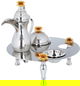Steel Al Saif Gallery hospitality set, (dallah + dates + noah plate), base with legs, 4 pieces - silver product image 4