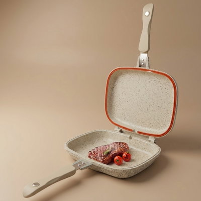 طاوة جرانيت روكي، 32سم، بوجهين - أبيض product image 1