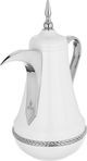 Al Saif Gallery Nouf thermos set, 0.7 / 1 liter, 2 pieces, thermal glass inner container, stainless steel outer shell - silver white product image 4
